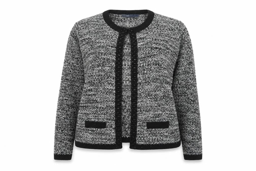 Womens UK Size L Isle Grey Cardigan Jumper