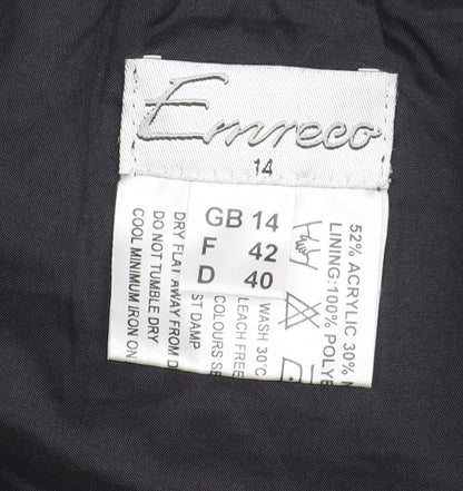 Emreco Women's Grey Pencil Skirt Size 14 Wool Blend
