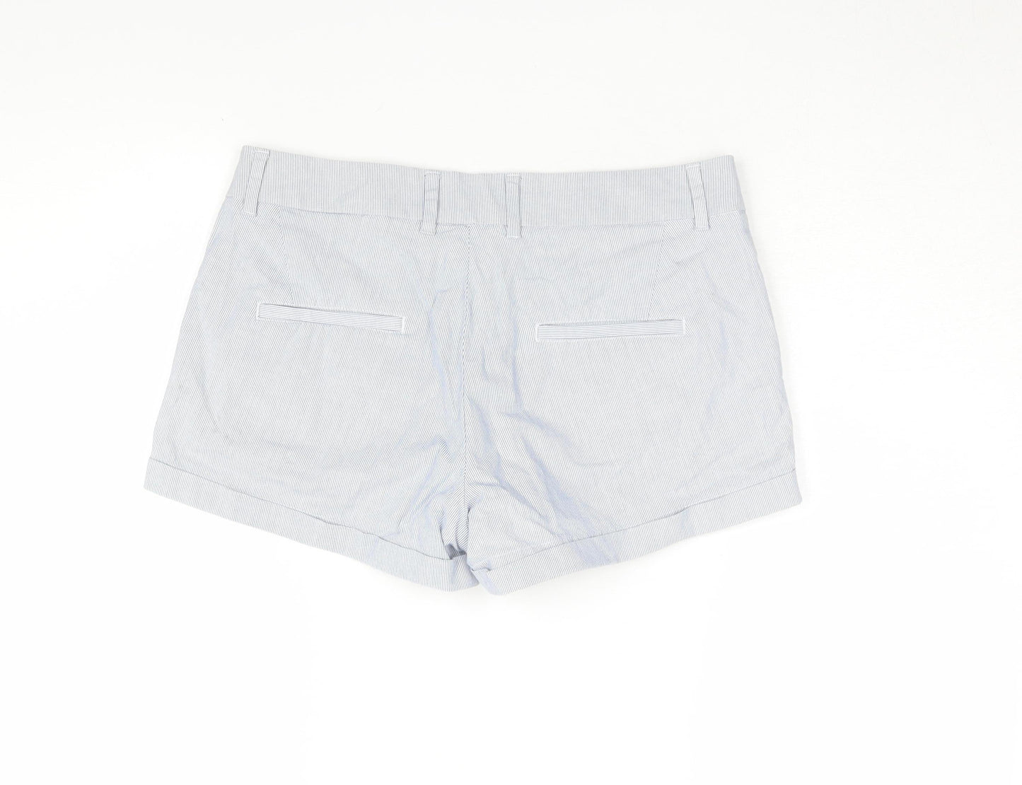 Jack Wills Women's Blue Chino Shorts, Size 10, Pinstripe Style