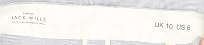 Jack Wills Women's Blue Chino Shorts, Size 10, Pinstripe Style