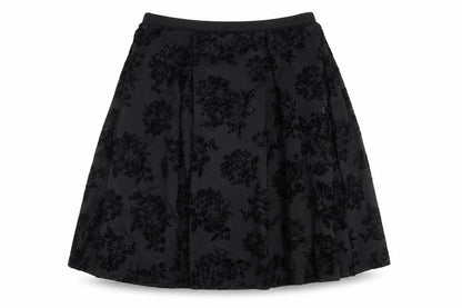 First Avenue Women's Black A-Line Floral Skirt Size 8