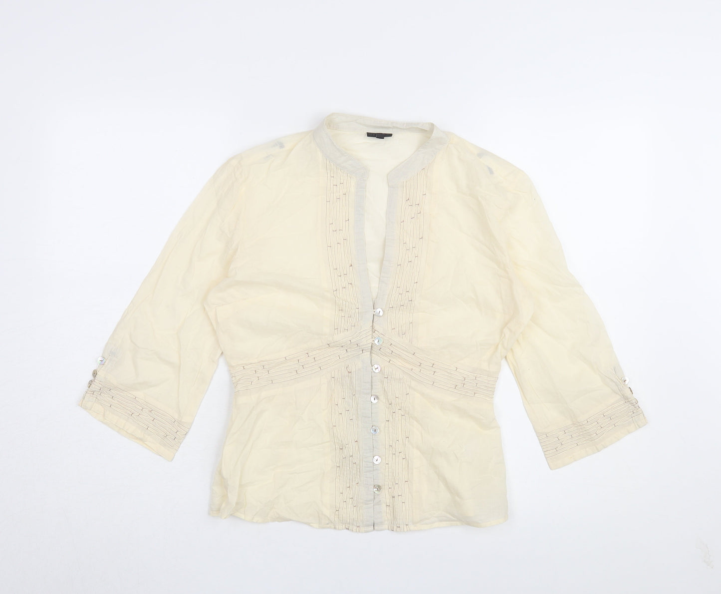 Womens UK Size 10 H&M Beige Basic Blouse