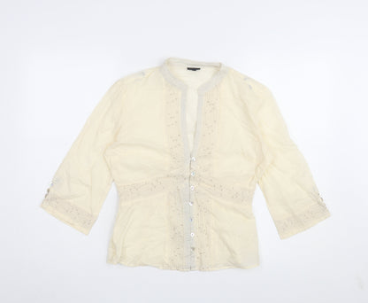 Womens UK Size 10 H&M Beige Basic Blouse