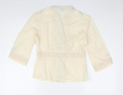 Womens UK Size 10 H&M Beige Basic Blouse