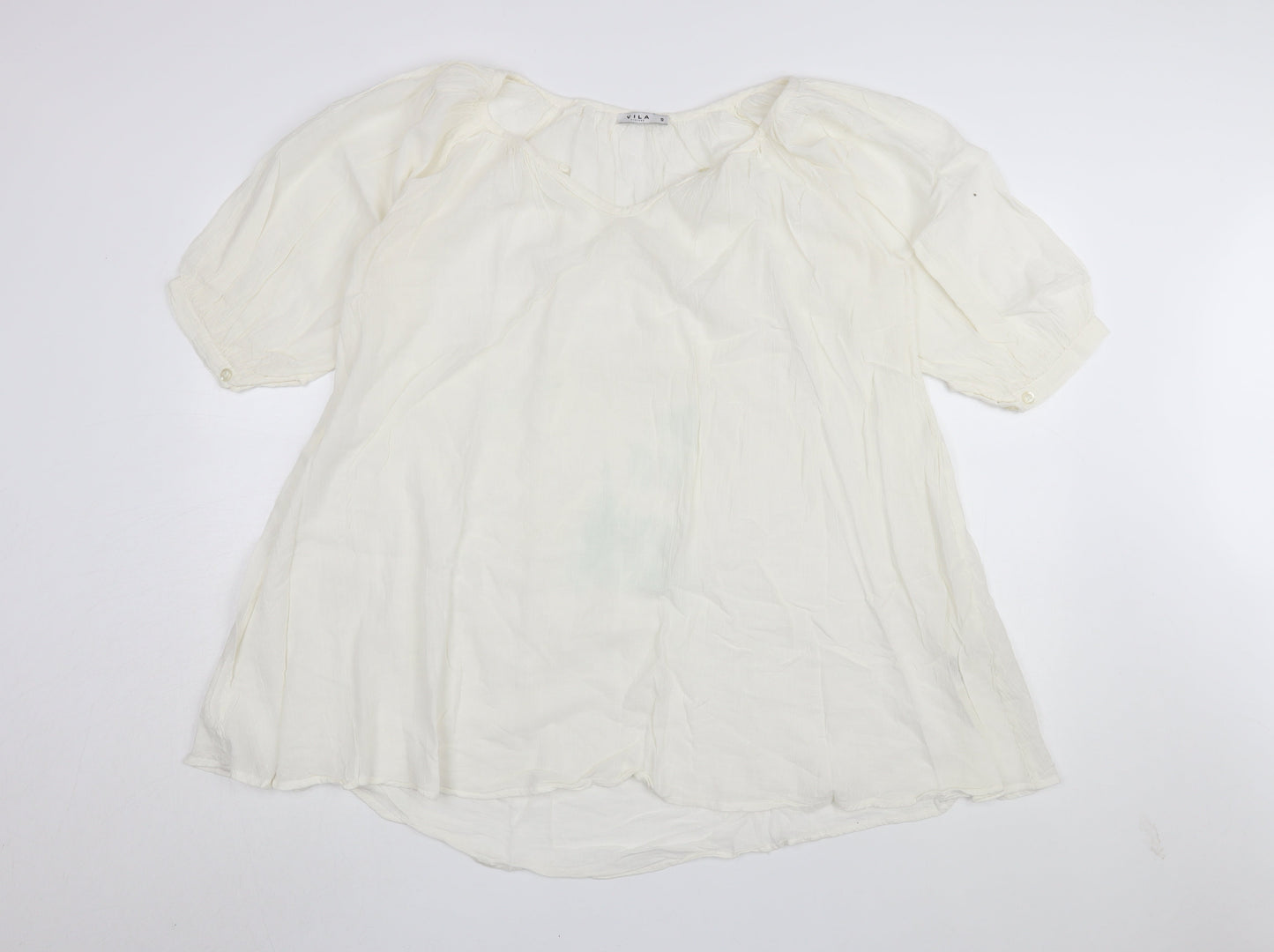 Womens UK Size S VILA White Tunic Blouse