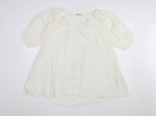 Womens UK Size S VILA White Tunic Blouse