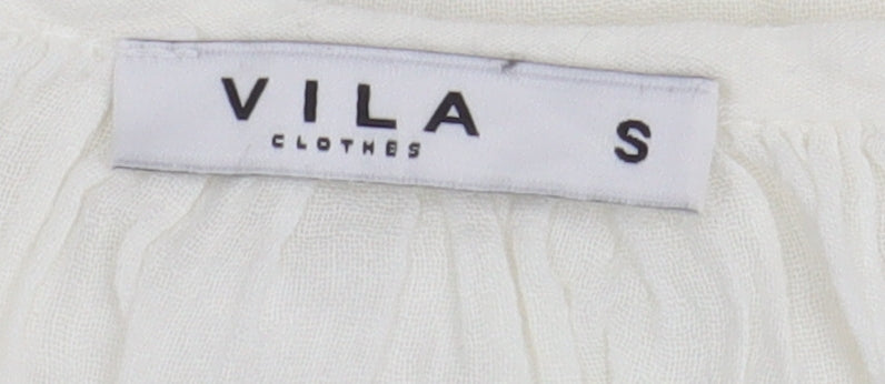 Womens UK Size S VILA White Tunic Blouse