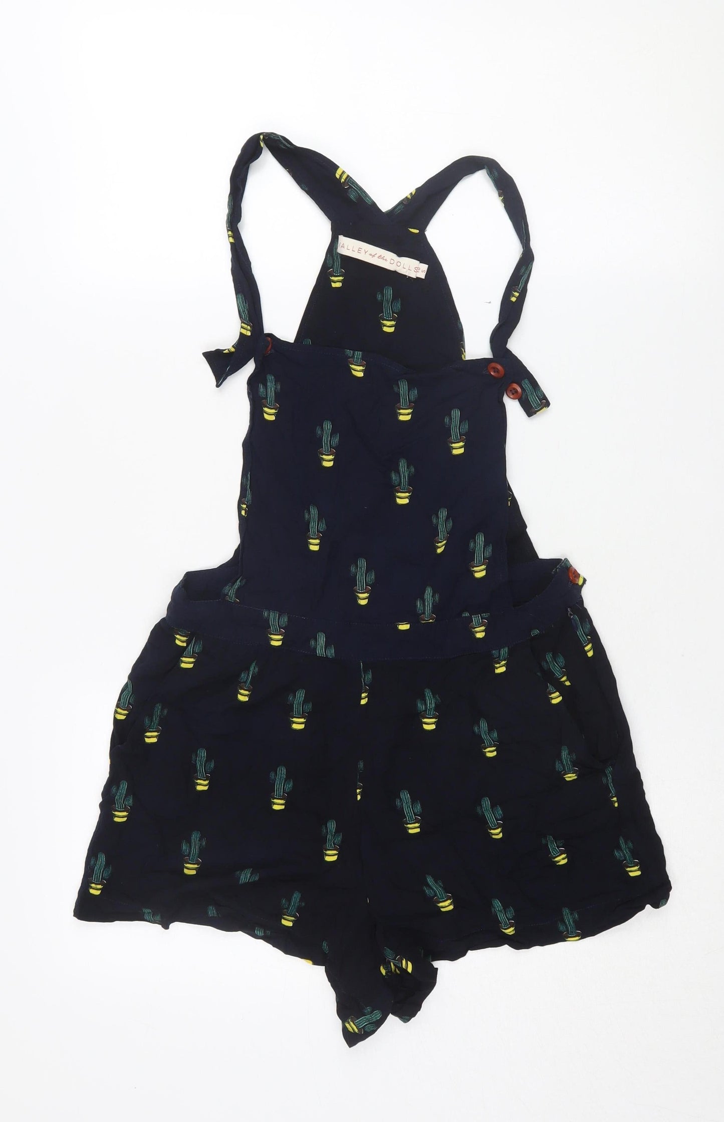 Valley of the Dolls Black Cactus Print Women's Playsuit