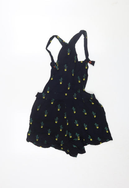 Valley of the Dolls Black Cactus Print Women's Playsuit