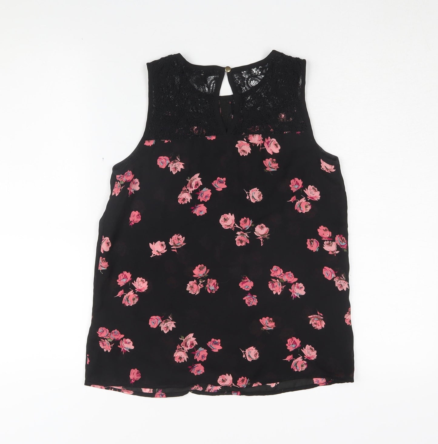 Womens UK Size 8 Oasis Black Tunic Blouse
