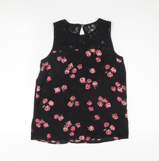 Womens UK Size 8 Oasis Black Tunic Blouse