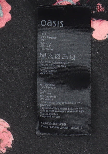 Womens UK Size 8 Oasis Black Tunic Blouse