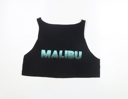 Womens UK Size One Size American Apparel Black Cropped Tank