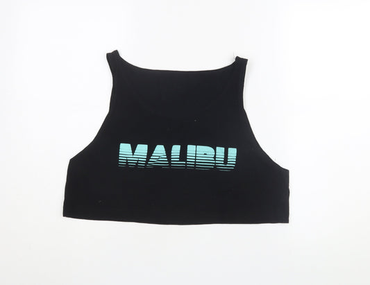 Womens UK Size One Size American Apparel Black Cropped Tank