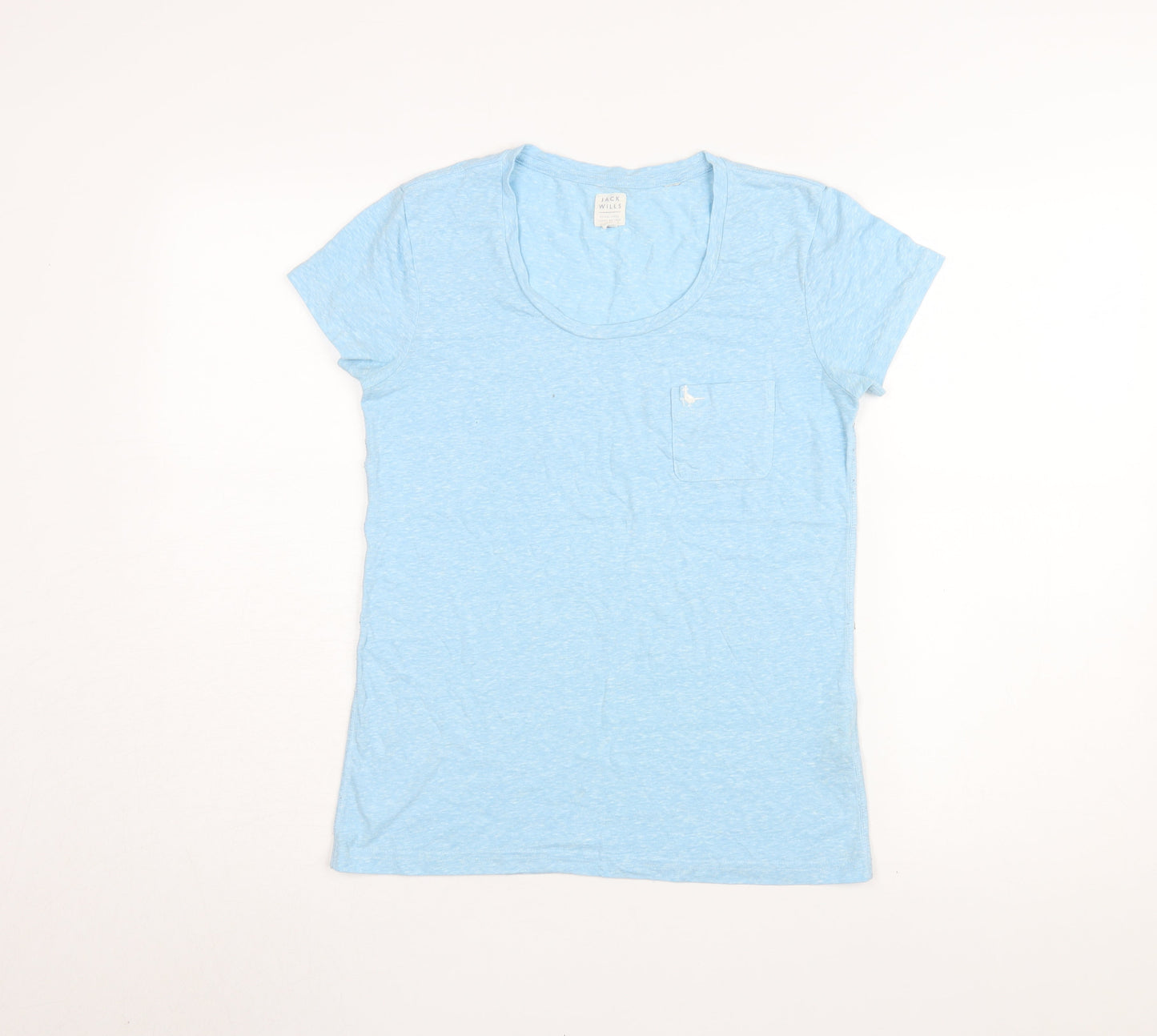Jack Wills Women’s Blue Scoop Neck T-Shirt Size 8