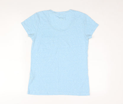 Jack Wills Women’s Blue Scoop Neck T-Shirt Size 8