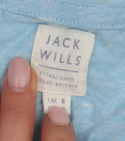 Jack Wills Women’s Blue Scoop Neck T-Shirt Size 8