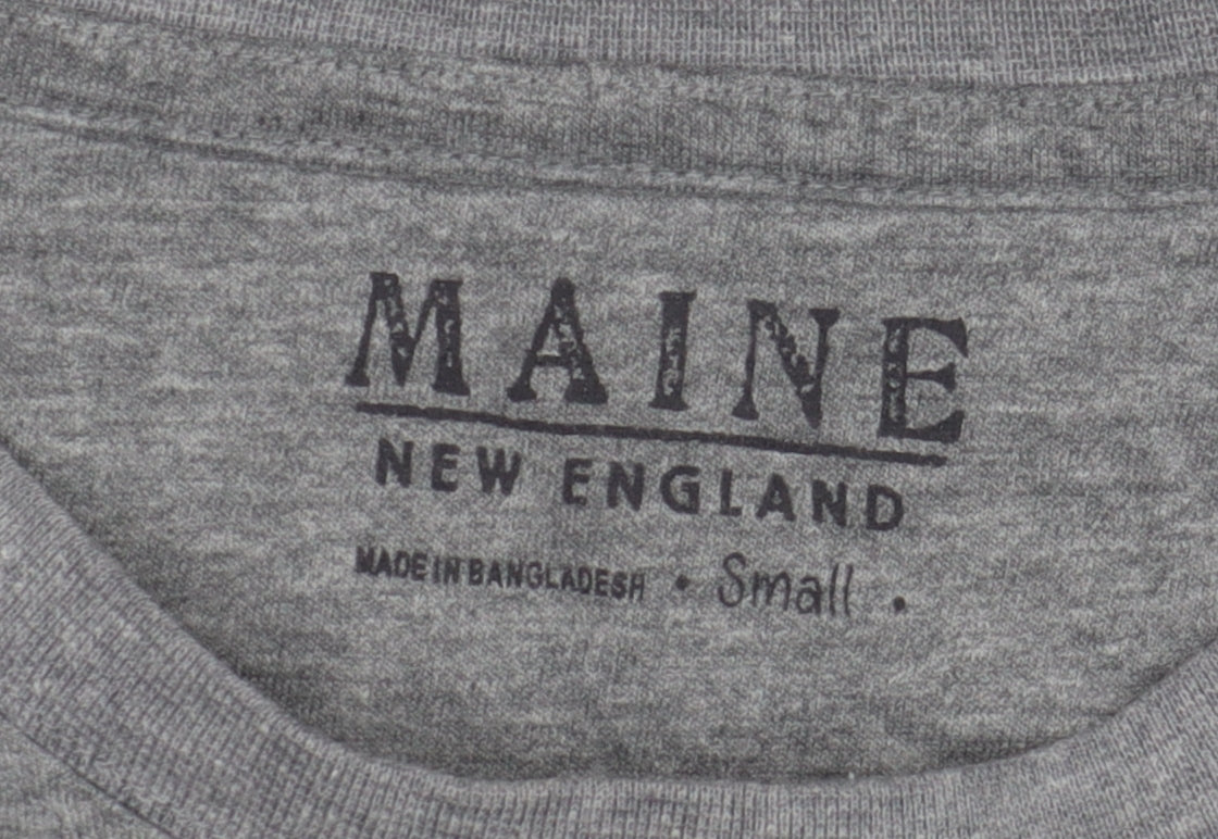 Maine New England Men's Grey Short Sleeve T-Shirt Small