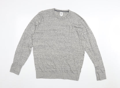 Gap Men's Grey Pullover Jumper, M, Cotton Blend