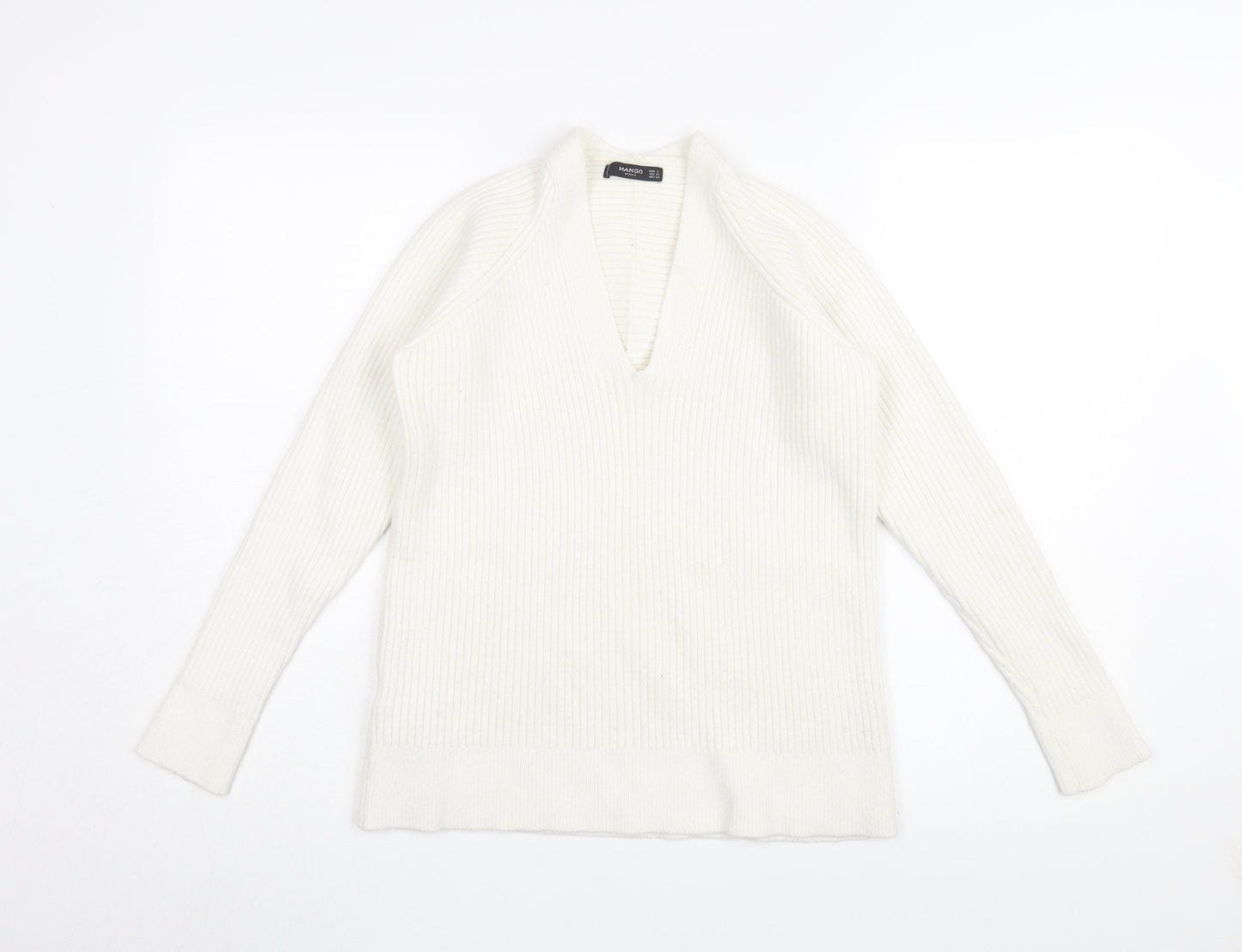 Womens UK Size S Mango Ivory Pullover Jumper