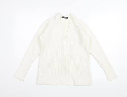 Womens UK Size S Mango Ivory Pullover Jumper