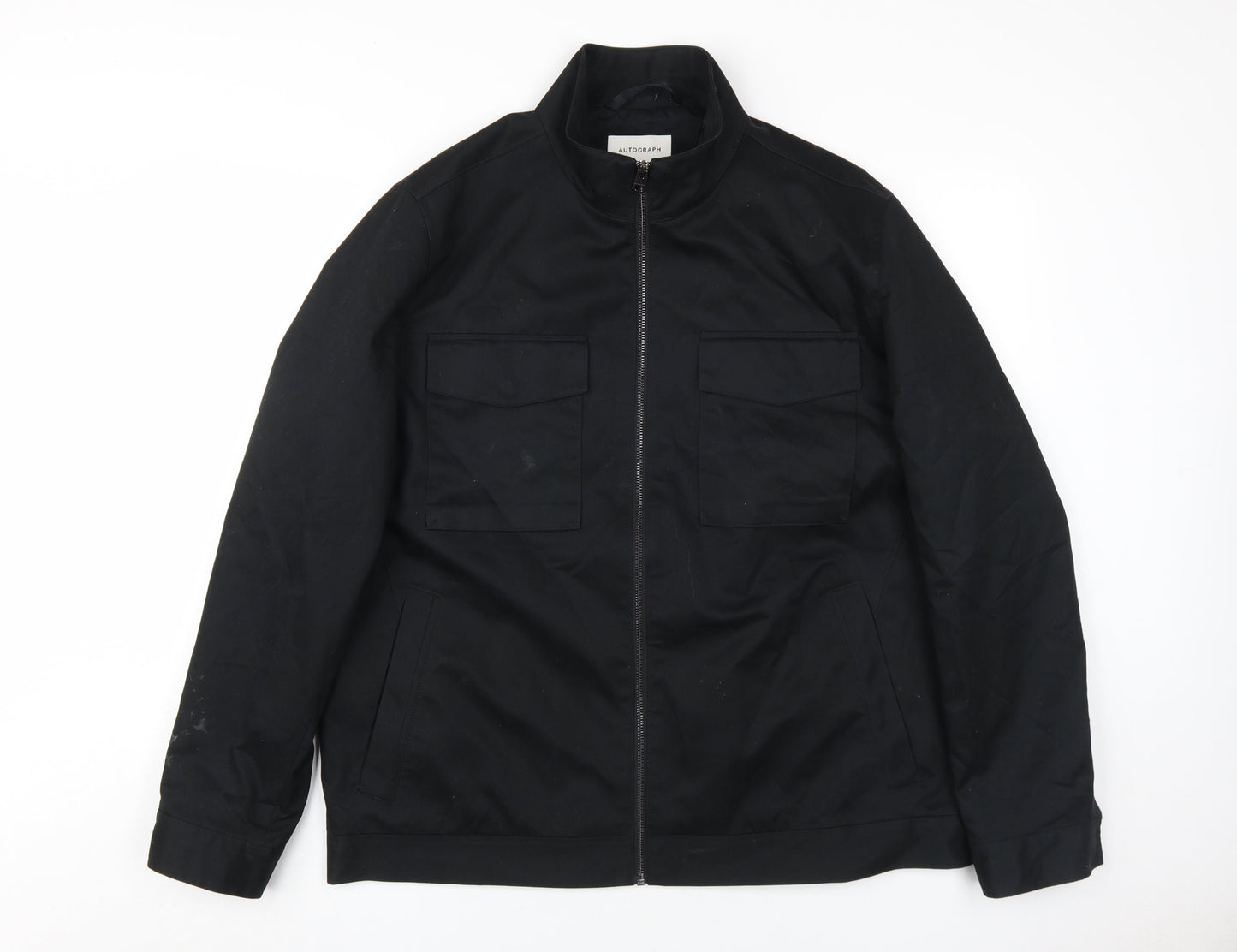 Mens UK Size XL Marks and Spencer Black Military Jacket