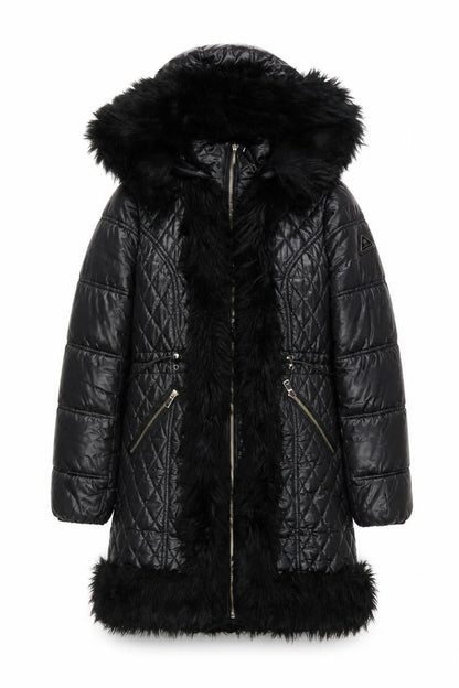 Womens UK Size 10 River Island Black Quilted Coat