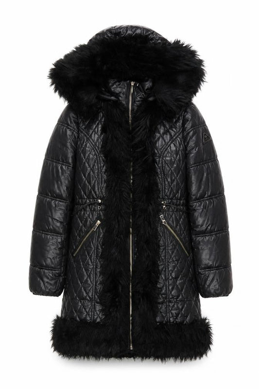 Womens UK Size 10 River Island Black Quilted Coat