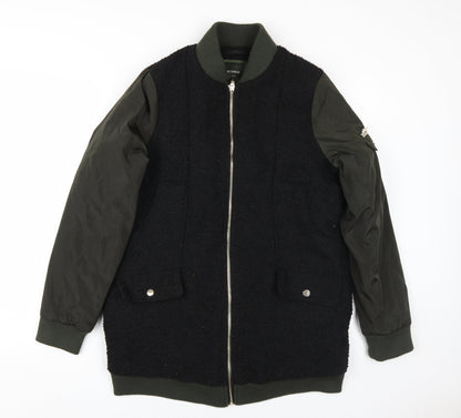Womens UK Size 12 NEXT Black Bomber Jacket