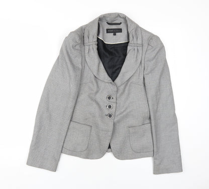 Next Women's Grey Blazer Shawl Lapel Suit Jacket Size 10