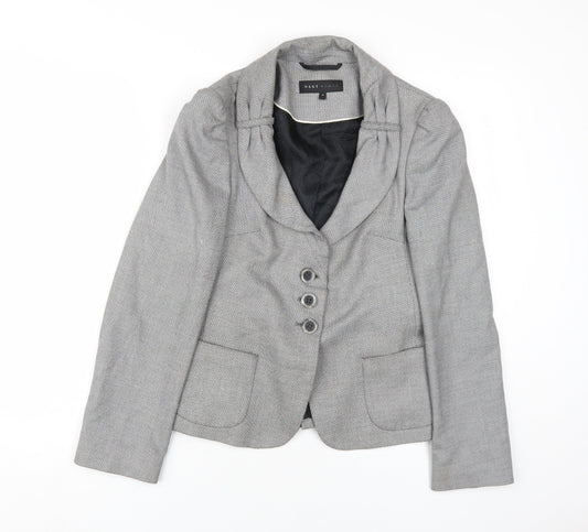 Next Women's Grey Blazer Shawl Lapel Suit Jacket Size 10