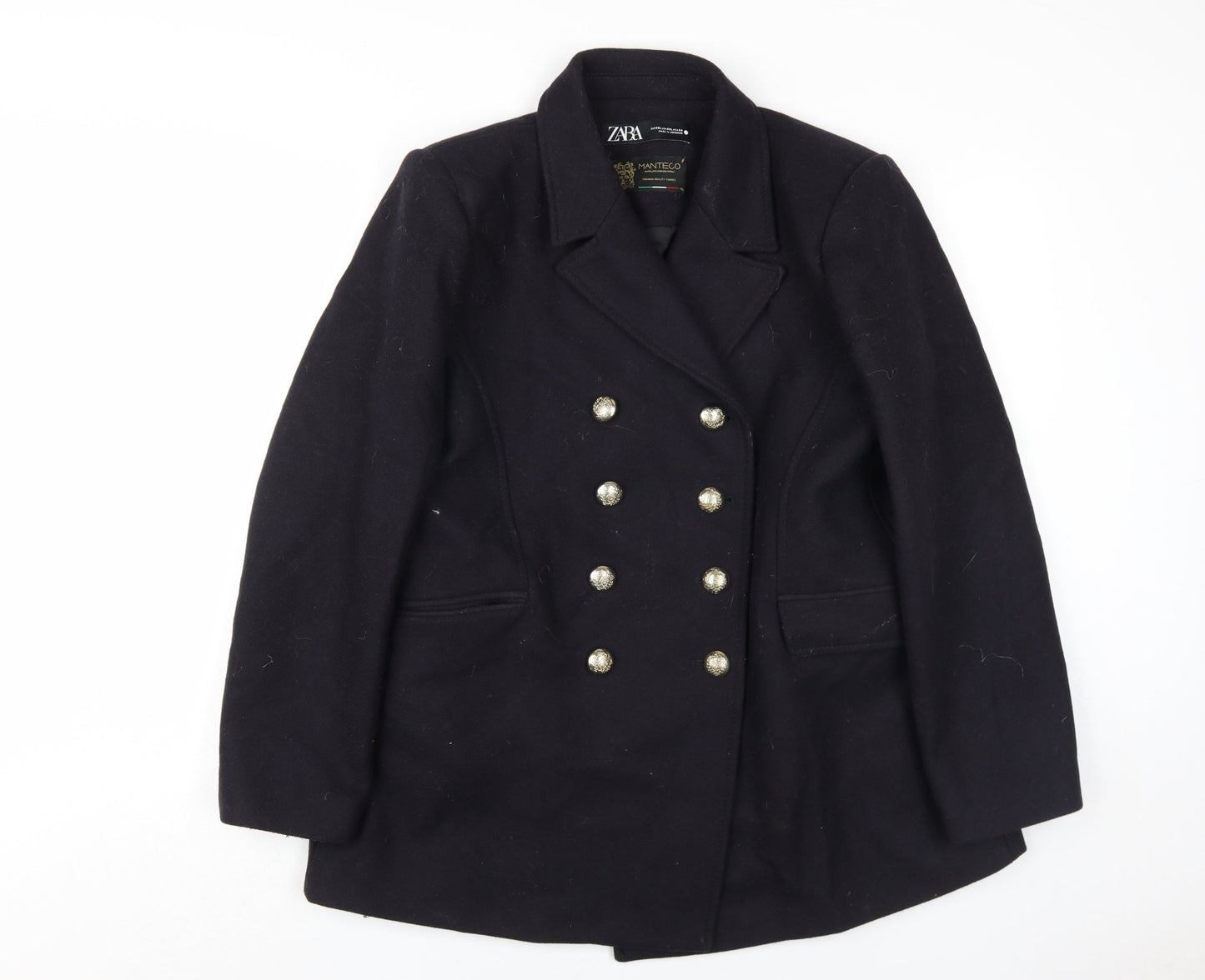 Womens UK Size 6 Zara Black Pea Coat