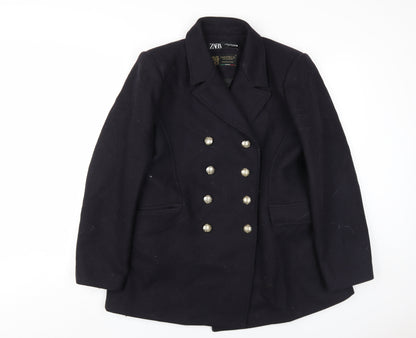 Womens UK Size 6 Zara Black Pea Coat