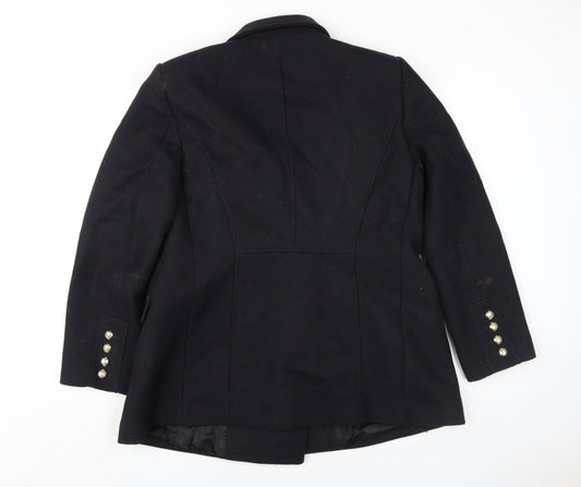 Womens UK Size 6 Zara Black Pea Coat