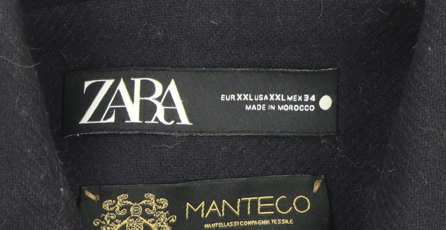 Womens UK Size 6 Zara Black Pea Coat