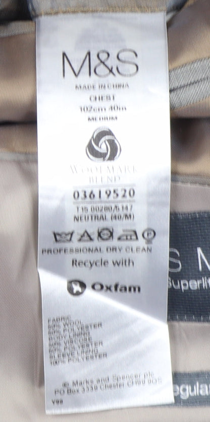 Mens UK Size 40 Marks and Spencer Regular Grey Suit Jacket