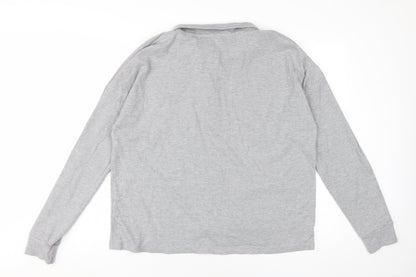 Boohoo Unisex Grey Button-Up Long Sleeve Top
