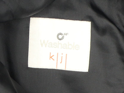 kji Men's Black Blazer, Size 42, Long, Formal Striped