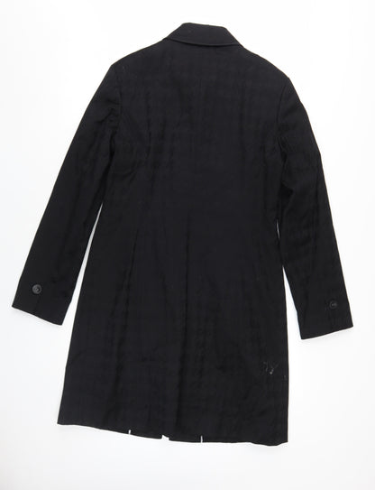 Next Women's Black Cotton Overcoat Size 12 Classic Style