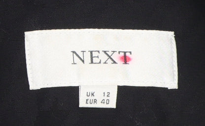 Next Women's Black Cotton Overcoat Size 12 Classic Style