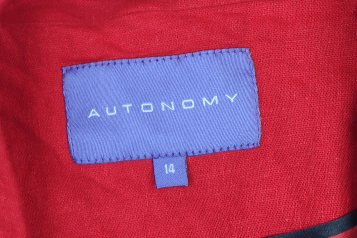 Autonomy Women’s Red Linen Blazer Size 14 - Classic & Stylish