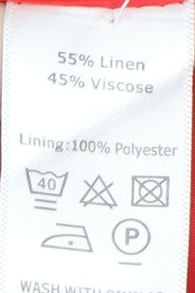 Autonomy Women’s Red Linen Blazer Size 14 - Classic & Stylish