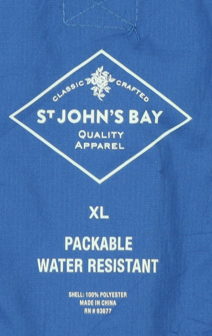 Mens UK Size XL St John's Bay Blue Windbreaker Coat