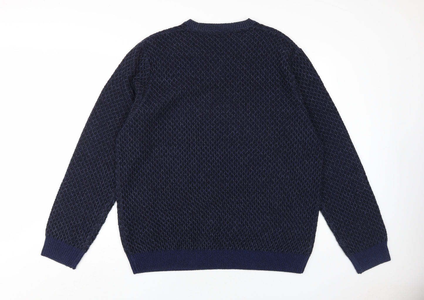 M&S Men’s Blue 2XL Cable-Knit Pullover Jumper