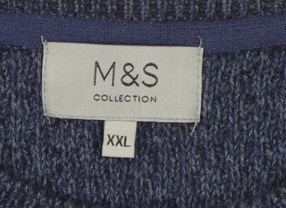 M&S Men’s Blue 2XL Cable-Knit Pullover Jumper