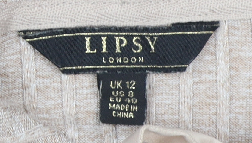 Lipsy Women's Beige Hoodie UK 12 - Stylish & Comfortable