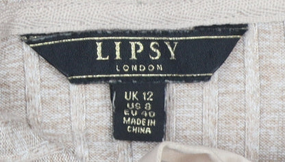 Lipsy Women's Beige Hoodie UK 12 - Stylish & Comfortable