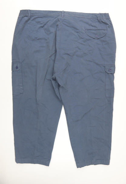 Pegasus Men's Blue Cargo Trousers, Size 50, Cotton