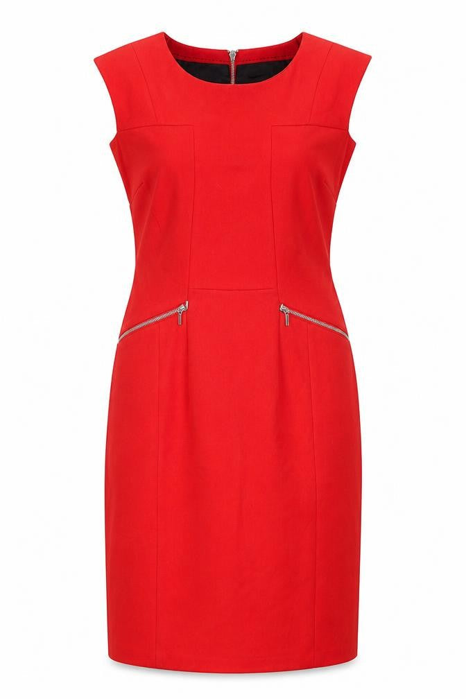 Next Red Knee Length Women's Sheath Dress Size 8