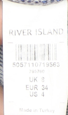 River Island Women's Blue Cropped Jeans, Size 8